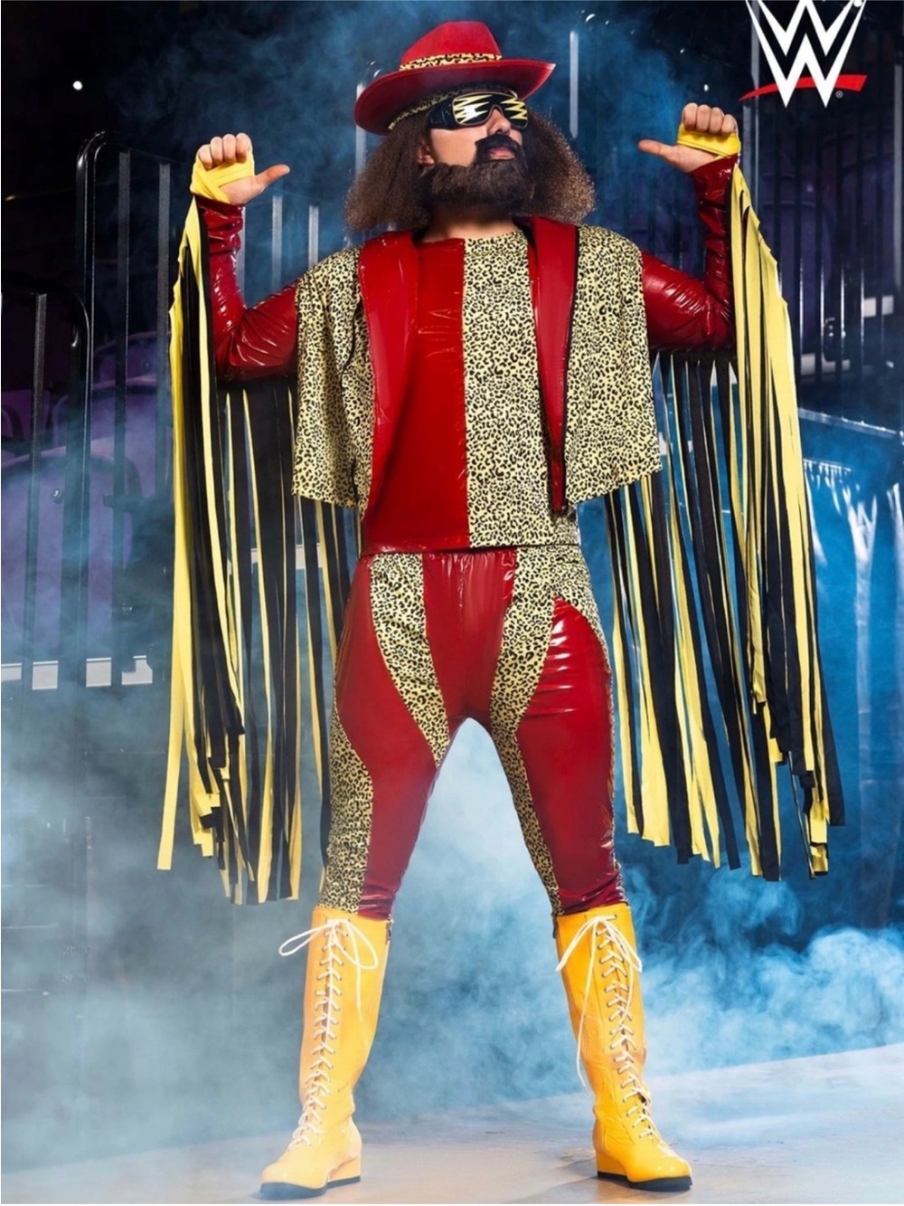 WWE Red, Yellow & Leopard Kids Wrestling Outfit
